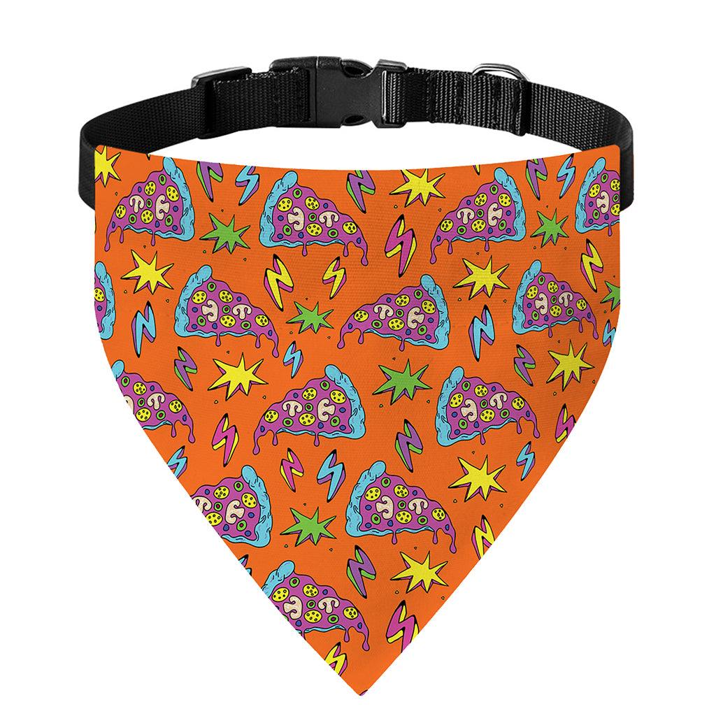 Trippy Pizza Pattern Print Over The Collar Dog Bandana
