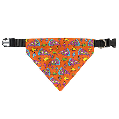 Trippy Pizza Pattern Print Over The Collar Dog Bandana