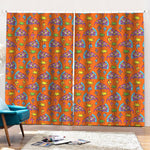 Trippy Pizza Pattern Print Pencil Pleat Curtains