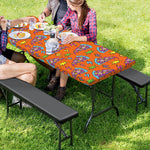 Trippy Pizza Pattern Print Picnic Table Cover