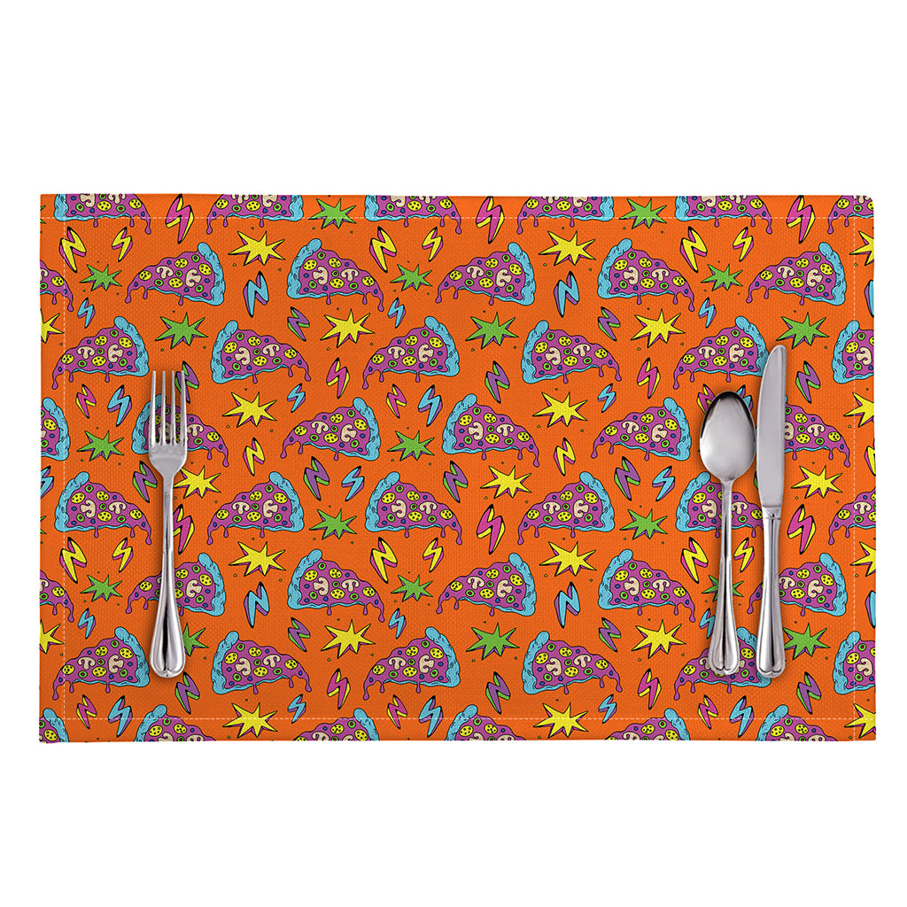 Trippy Pizza Pattern Print Placemat