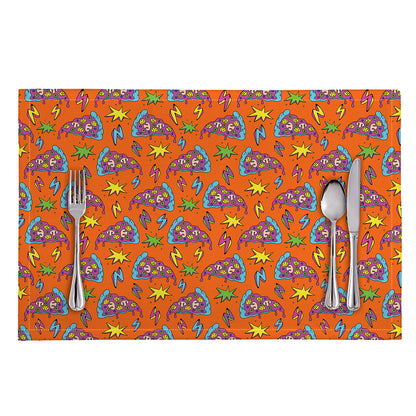 Trippy Pizza Pattern Print Placemat