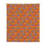 Trippy Pizza Pattern Print Polyester Shower Curtain
