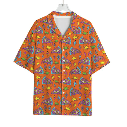 Trippy Pizza Pattern Print Rayon Hawaiian Shirt