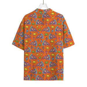 Trippy Pizza Pattern Print Rayon Hawaiian Shirt