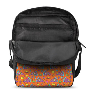 Trippy Pizza Pattern Print Rectangular Crossbody Bag