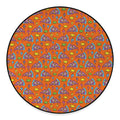 Trippy Pizza Pattern Print Round Floor Mat