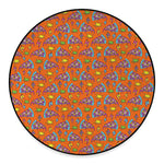 Trippy Pizza Pattern Print Round Floor Mat