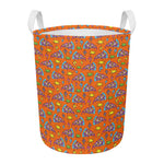 Trippy Pizza Pattern Print Round Laundry Basket
