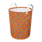 Trippy Pizza Pattern Print Round Laundry Basket