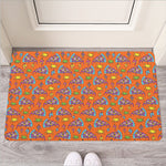 Trippy Pizza Pattern Print Rubber Doormat