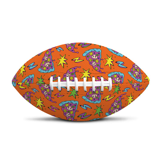 Trippy Pizza Pattern Print Rugby Ball