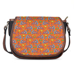 Trippy Pizza Pattern Print Saddle Bag