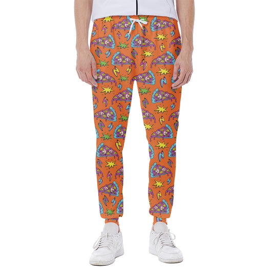 Trippy Pizza Pattern Print Scuba Joggers