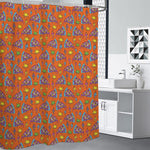 Trippy Pizza Pattern Print Shower Curtain