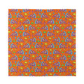 Trippy Pizza Pattern Print Silk Bandana
