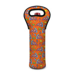 Trippy Pizza Pattern Print Single Neoprene Wine Tote