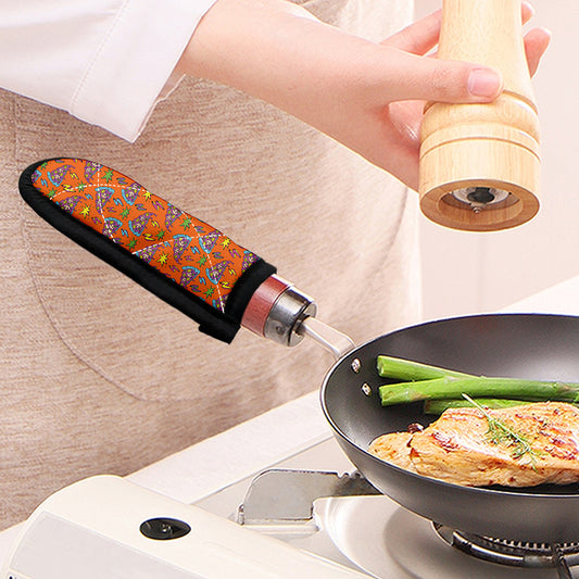 Trippy Pizza Pattern Print Skillet Handle Cover
