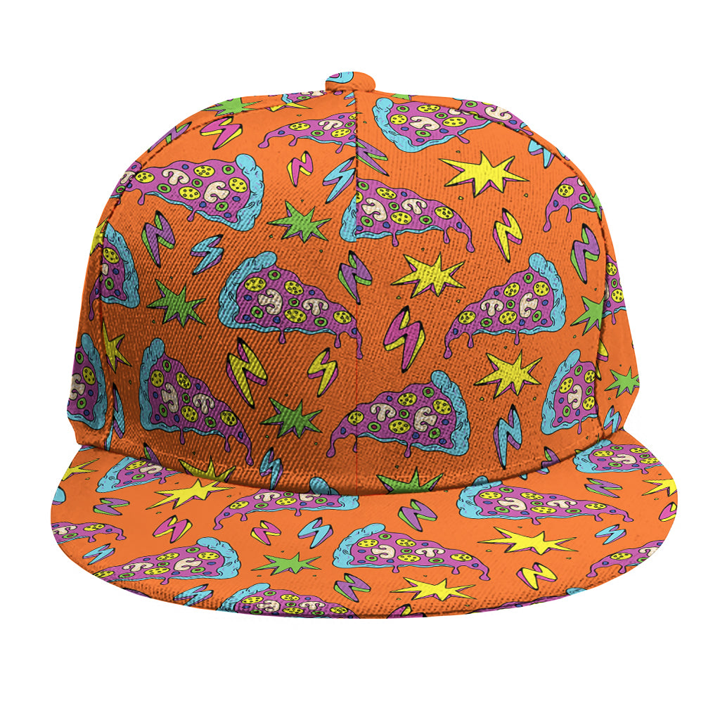 Trippy Pizza Pattern Print Snapback Cap