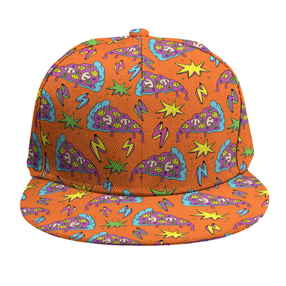 Trippy Pizza Pattern Print Snapback Cap