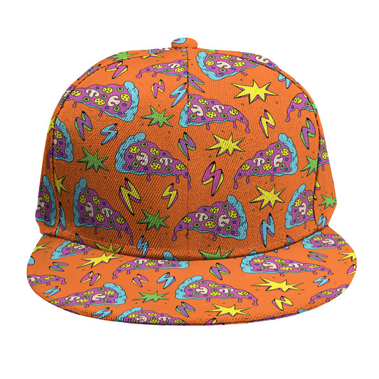 Trippy Pizza Pattern Print Snapback Cap