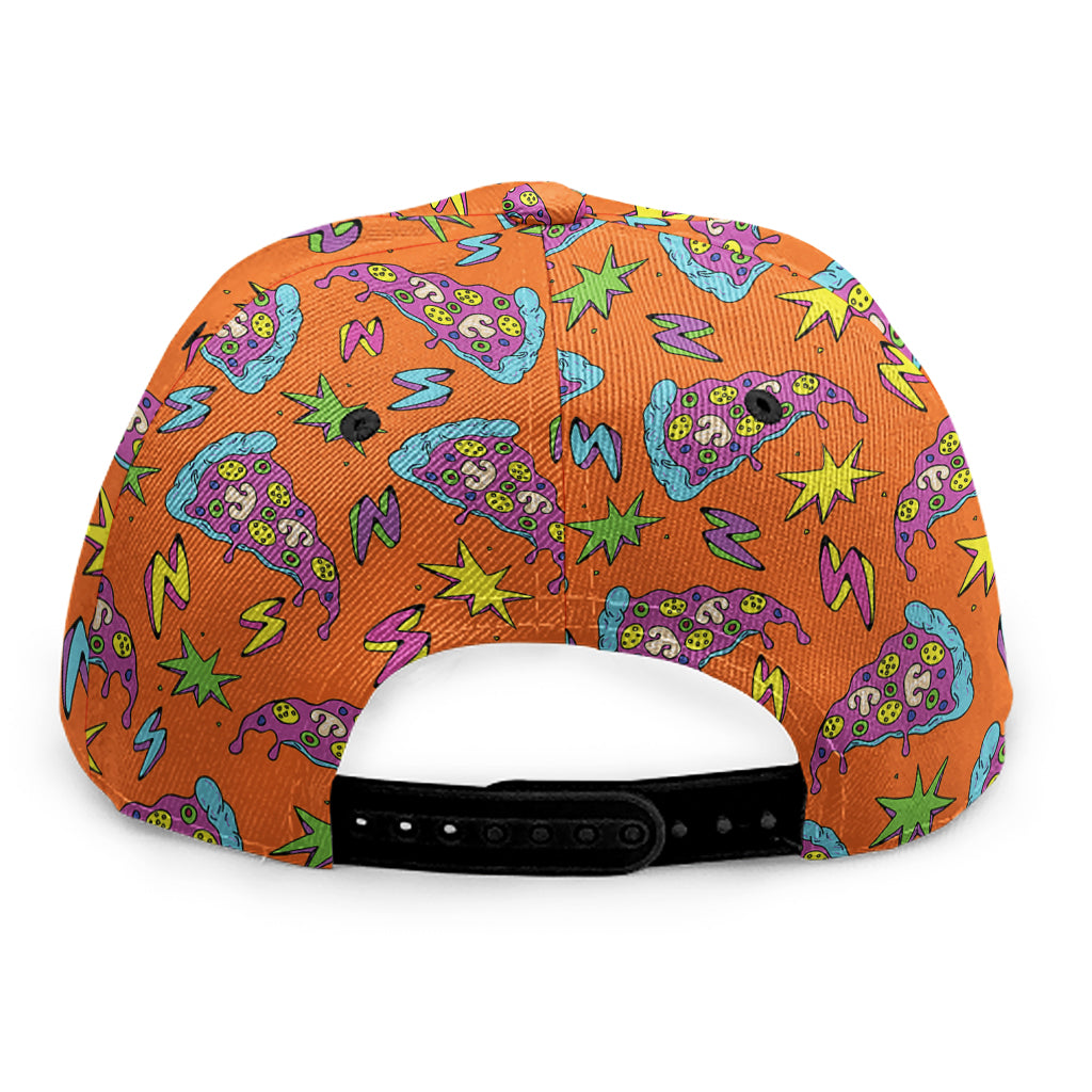 Trippy Pizza Pattern Print Snapback Cap