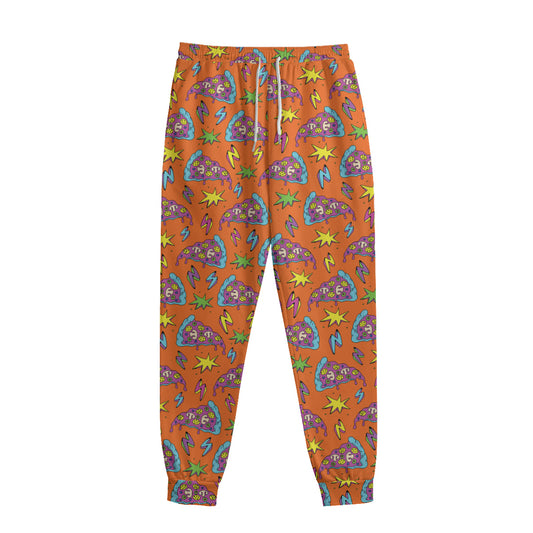 Trippy Pizza Pattern Print Sweatpants
