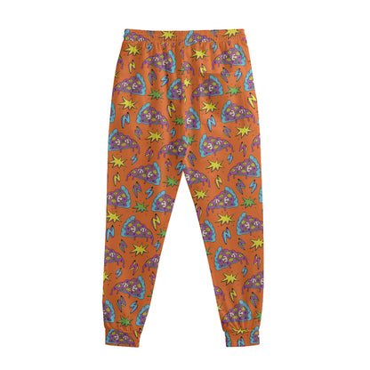 Trippy Pizza Pattern Print Sweatpants