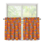 Trippy Pizza Pattern Print Tier Curtains
