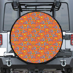 Trippy Pizza Pattern Print Tire Cover