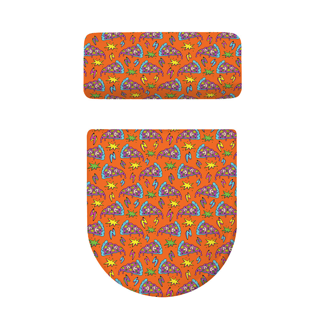 Trippy Pizza Pattern Print Toilet Lid And Tank Cover Set