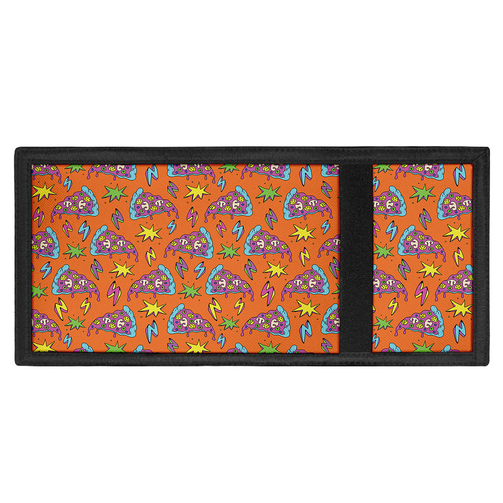 Trippy Pizza Pattern Print Trifold Wallet