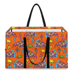 Trippy Pizza Pattern Print Utility Tote Bag