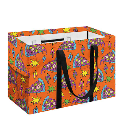 Trippy Pizza Pattern Print Utility Tote Bag