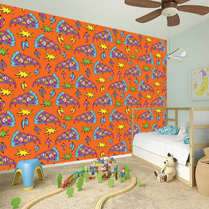 Trippy Pizza Pattern Print Wall Sticker