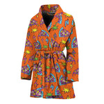 Trippy Pizza Pattern Print Women's Bathrobe