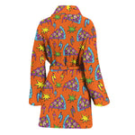 Trippy Pizza Pattern Print Women's Bathrobe