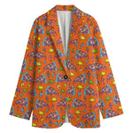 Trippy Pizza Pattern Print Women's Blazer