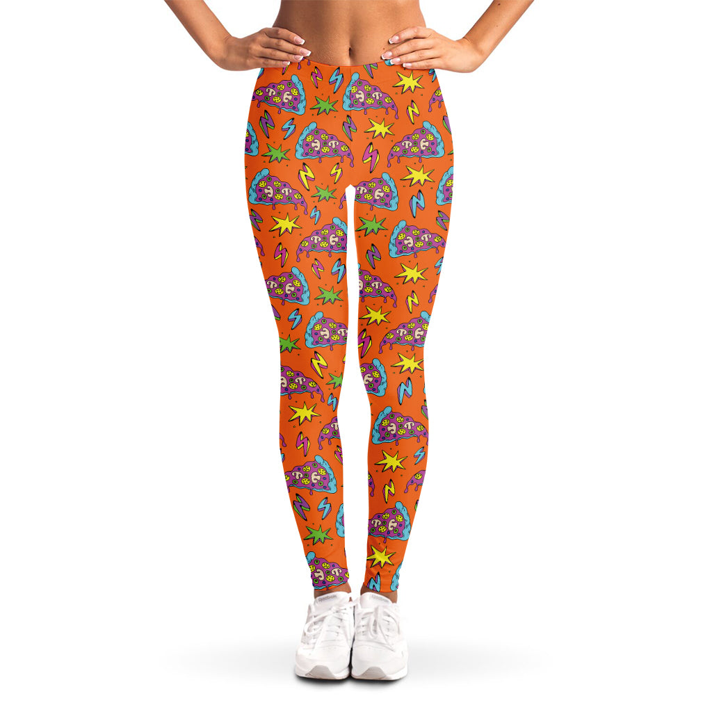 Trippy Pizza Pattern Print Women's Leggings