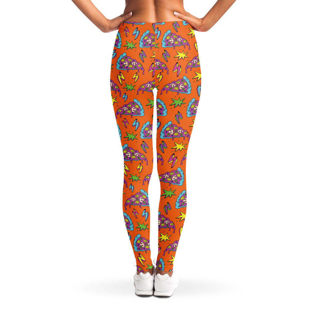 Trippy Pizza Pattern Print Women's Leggings