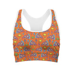 Trippy Pizza Pattern Print Women's Sports Bra