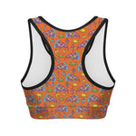 Trippy Pizza Pattern Print Women's Sports Bra
