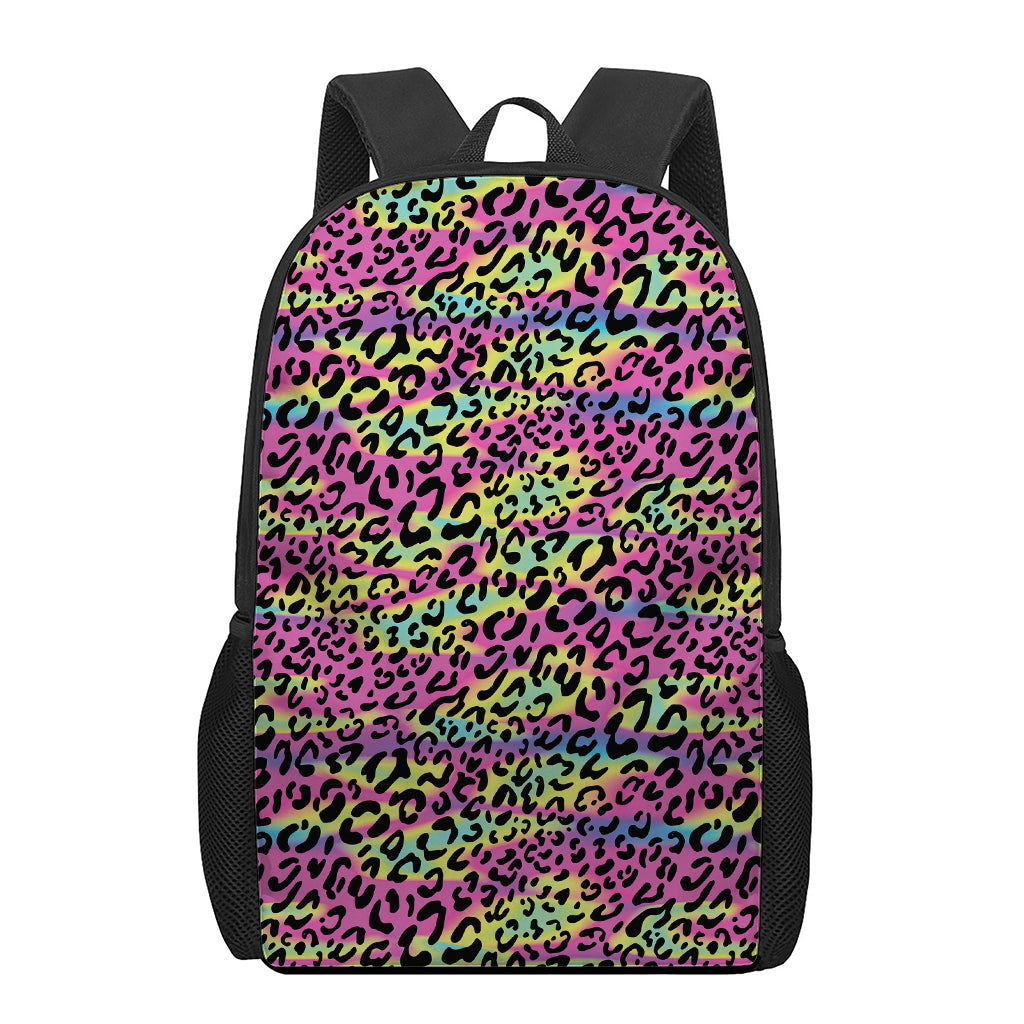 Trippy Psychedelic Leopard Print 17 Inch Backpack