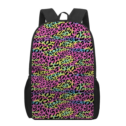 Trippy Psychedelic Leopard Print 17 Inch Backpack