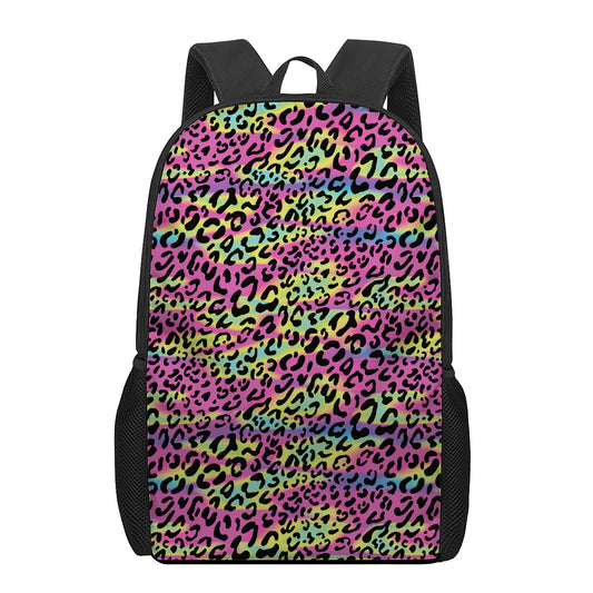 Trippy Psychedelic Leopard Print 17 Inch Backpack