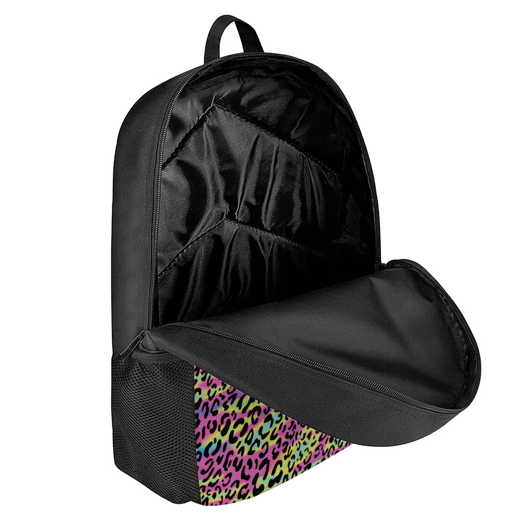 Trippy Psychedelic Leopard Print 17 Inch Backpack