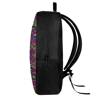 Trippy Psychedelic Leopard Print 17 Inch Backpack