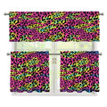 Trippy Psychedelic Leopard Print 3 Piece Kitchen Curtains