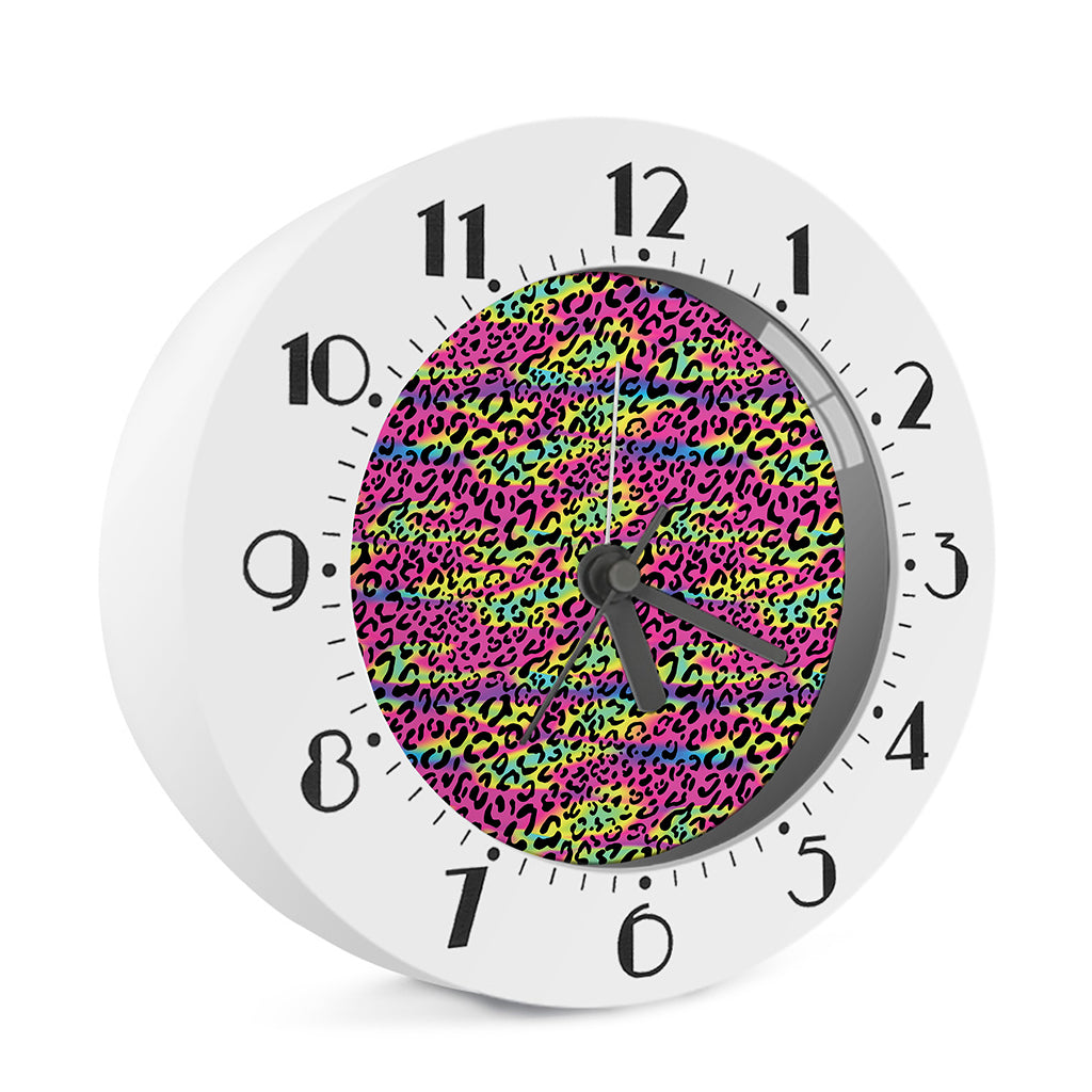 Trippy Psychedelic Leopard Print Alarm Clock