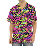 Trippy Psychedelic Leopard Print Aloha Shirt